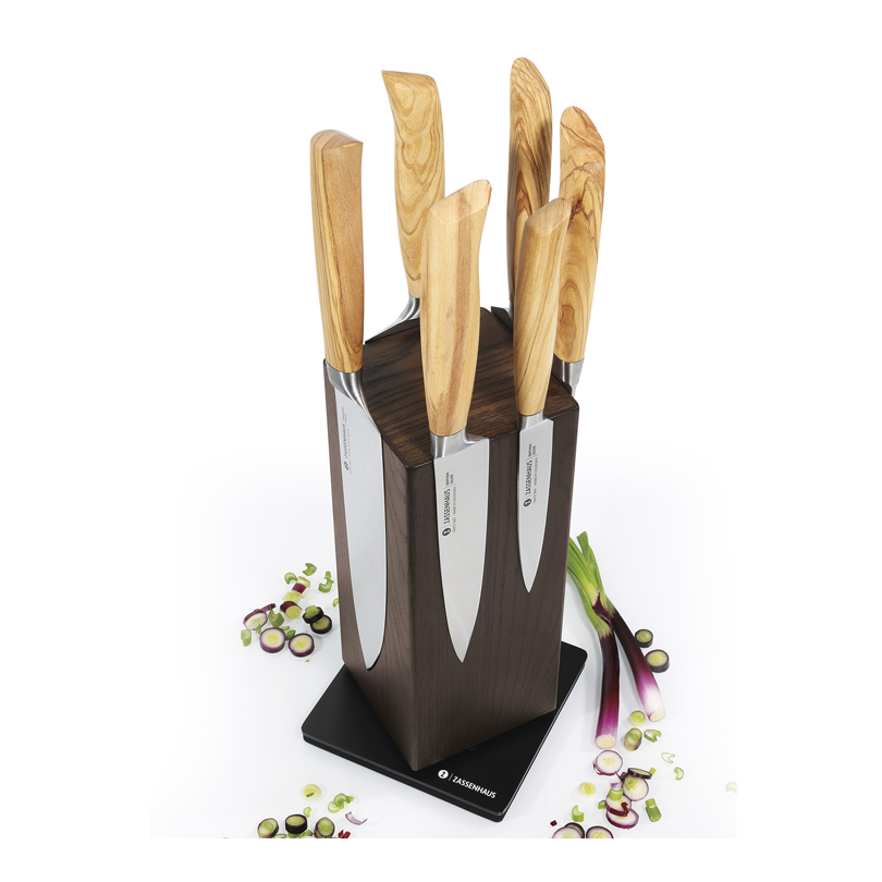 Ceppo Portacoltelli Magnetico In Legno Doppio Lato - Organizer Multifunzione Con Forte Magnete Per Cucina