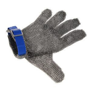 guanto ostriche in maglia di acciaio misura large blu