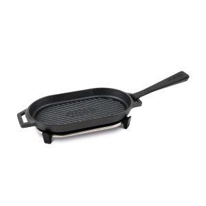 Bistecchiera piccola in ghisa con base in acciaio inox OON_UU_P1AA00