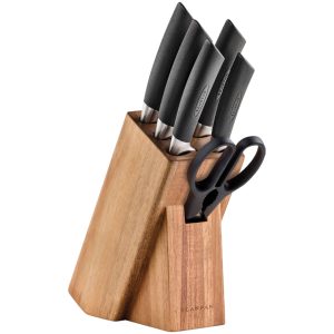 ceppo con coltelli da cucina e forbice sax 4420113