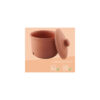 MamboCat Terra - Vaso per cipolle in terracotta, 17,8 cm, con coperchio per la vostra cucina, elegante contenitore con rilievo e scritta, ideale per la conservazione a lungo