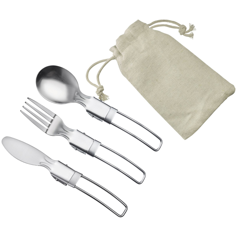 Kit Posate Da Campeggio 4 In 1 - Cucchiaio, Forchetta, Coltello E Apriscatole