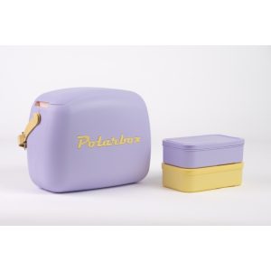 POLARBOX borsa termica da 6 litri con 2 lunch box lilla e giallo