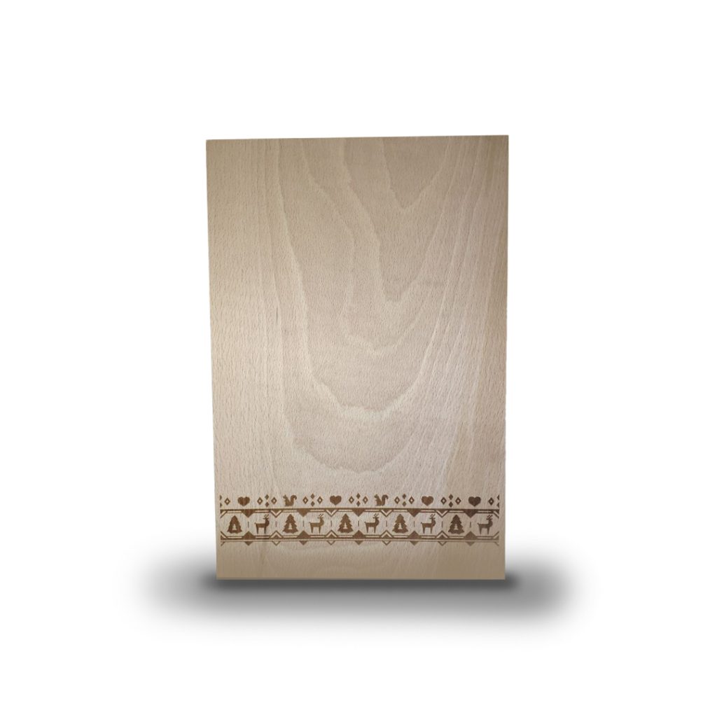 Tagliere Artigianale in legno di Faggio - decoro Tirolese inciso (cm 19,5x30x2)tagliere natale