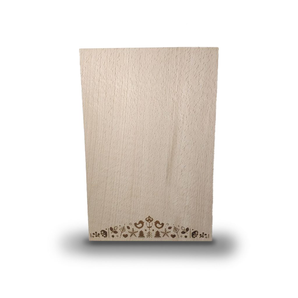 tagliere natale Tagliere Artigianale in legno di Faggio - decoro Uccellini inciso (cm 19,5x30x2)