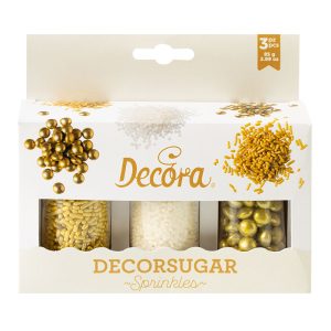 decori di zucchero e cioccolato color oro e bianco decora 2082107