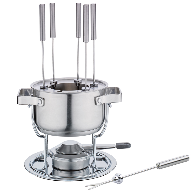 set fonduta Davos acciaio inox per 6 persone tutto inox