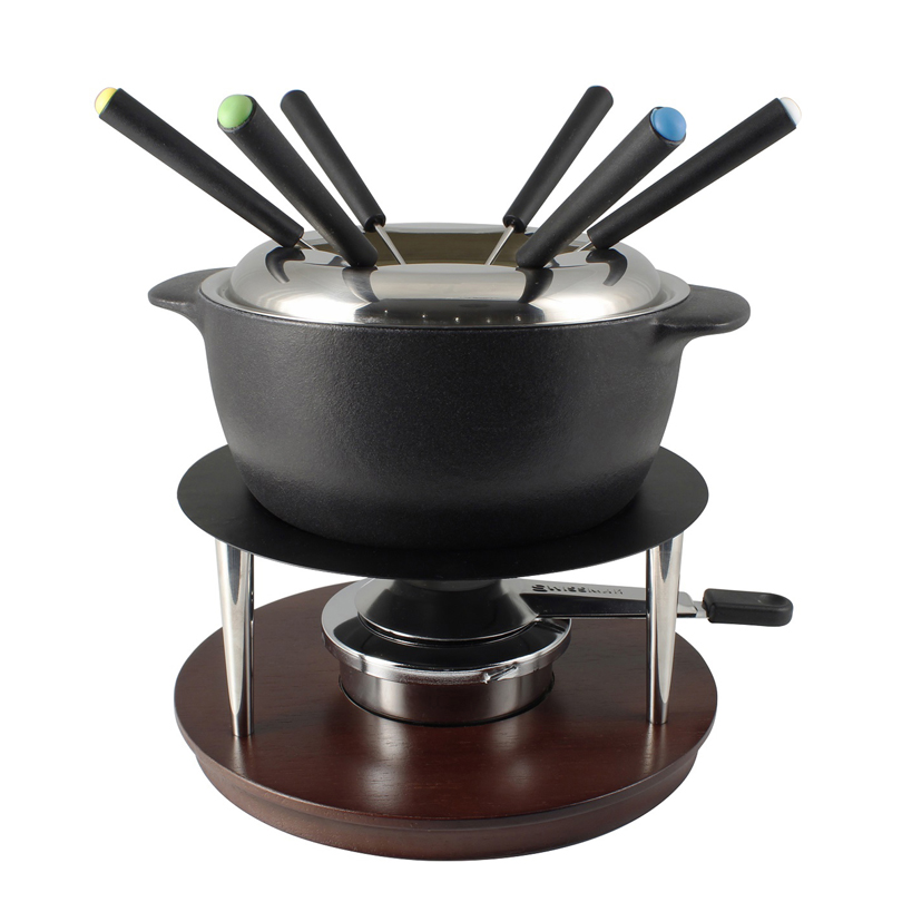 Pentolino Fonduta In Ghisa Smaltata | 1 Litro, Colore Rosso | Set 6 Pezzi Senza Coperchio - Foto 6