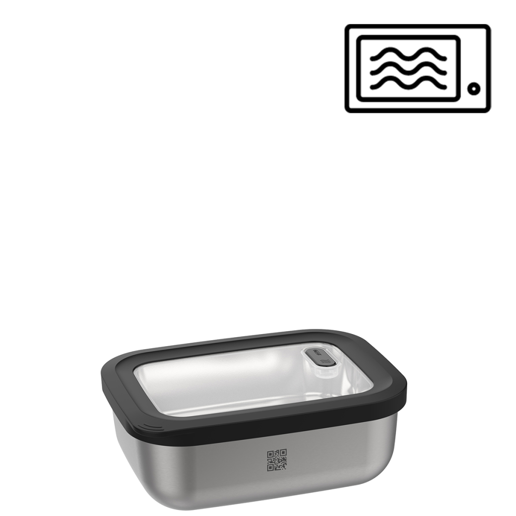 Contenitore & Lunch Box Rettangolare in Acciaio per Microonde - "Provido" Gefu 600 ml