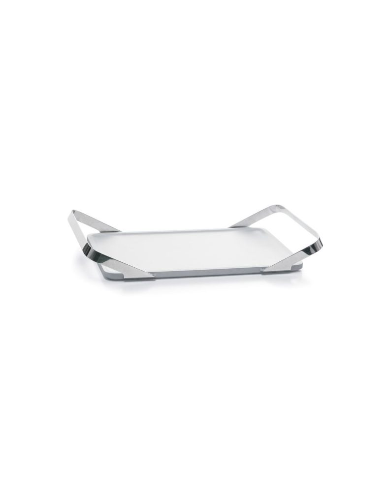 Vassoio per Servire rettangolare Giannini - cm 51x31x8h laccato bianco