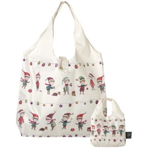 Borsa Spesa con Custodia "Elfi di Natale al Lavoro" cm 43x10x58
