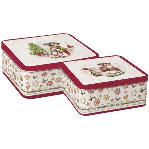 scatole in latta porta biscotti e dolcetti di Natale family Otter