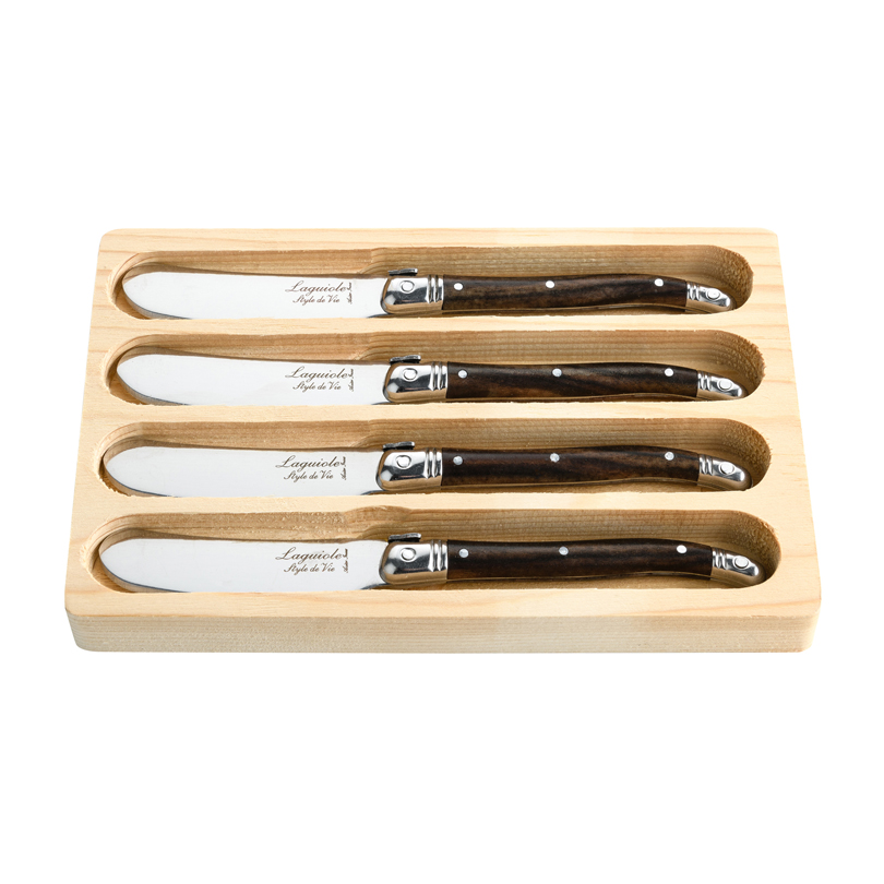 Coltello spalmaburro Premium Line - Dark Wood confezione 4 pezzi cm 6,5 art 4106209