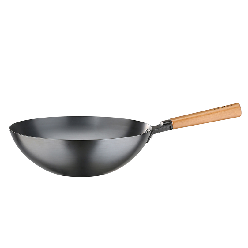 Wok Canton con manico in legno - cm Ø30x10,5