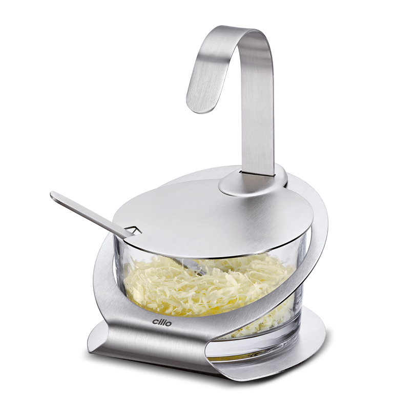 Formaggiera con cucchiaio "Osteria" Acciaio Inox Satinato - ml 200