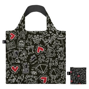 Borsa Shopper Loqi (recycled) ""Keith Haring - Black Pattern"