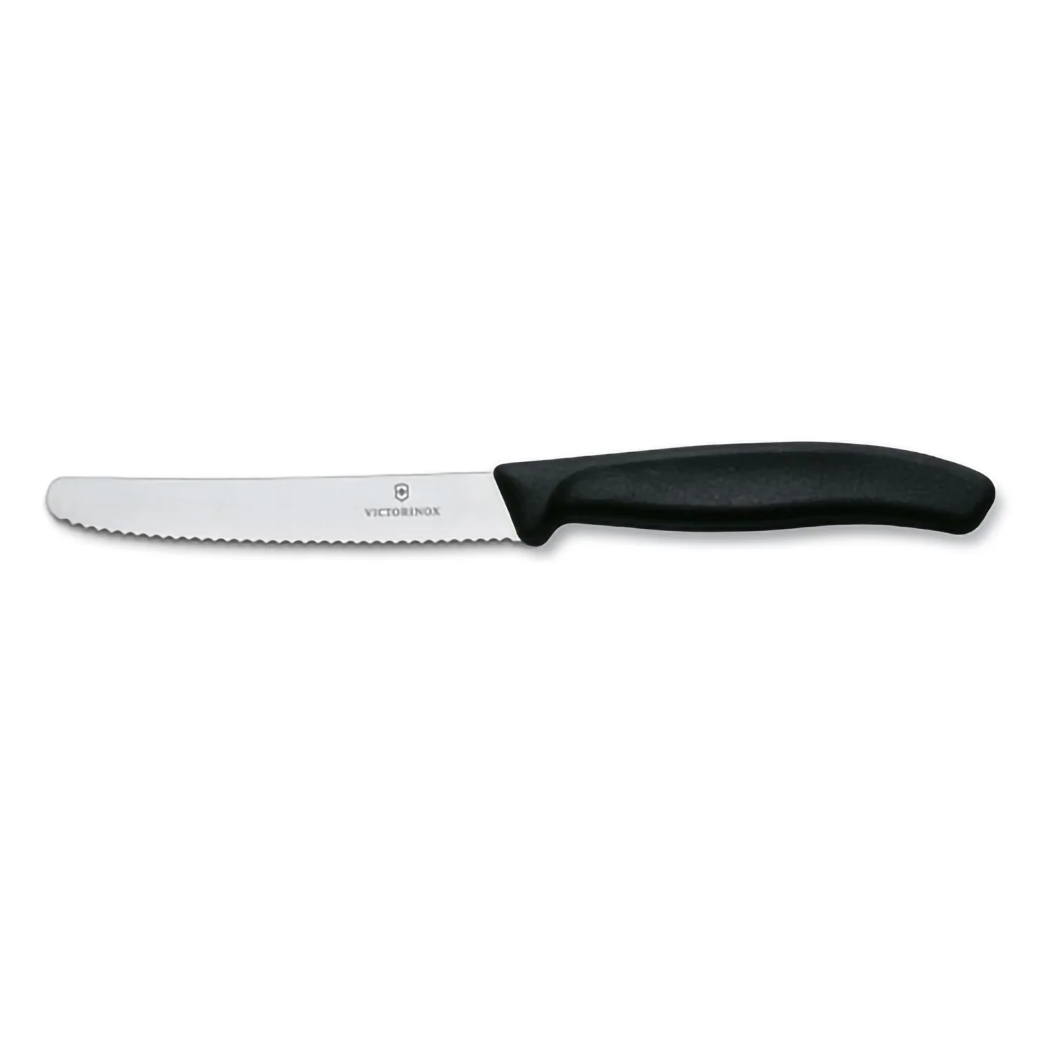 Coltello da Tavola Nero Lama Seghettata Punta Tonda - Swiss Classic Victorinox Nero