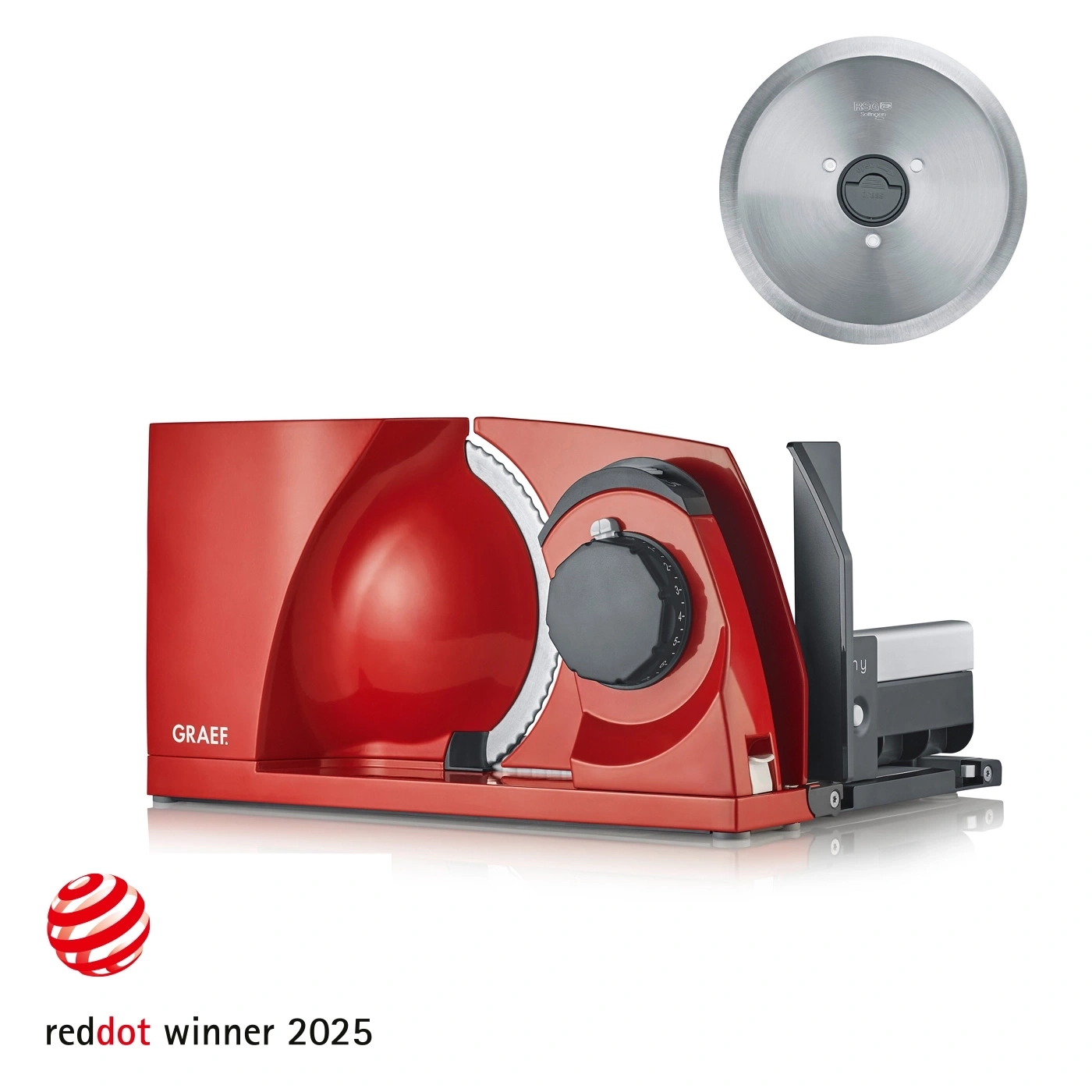 Affettatrice Elettrica Pieghevole & Compatta Graef MYtiny TWIN - 2 Lame in dotazione Rossa