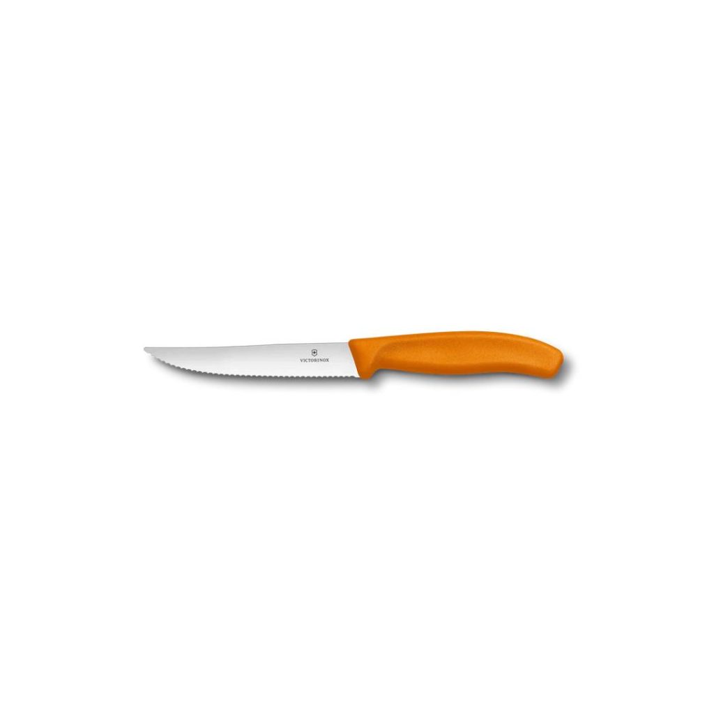 Coltello da Tavola & Pizza lama seghettata cm 12 - Swiss Classic Victorinox manico Arancione