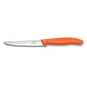 Coltello da Tavola Lama Seghettata - Swiss Classic Victorinox Arancione New