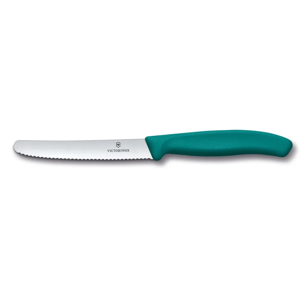 Coltello da Tavola Lama Seghettata Punta Tonda - Swiss Classic Victorinox Verde Petrolio