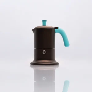 Caffettiera "Angelina Made in Italy" 1 tazza Marrone & Turchese - Moka per Induzione e Gas