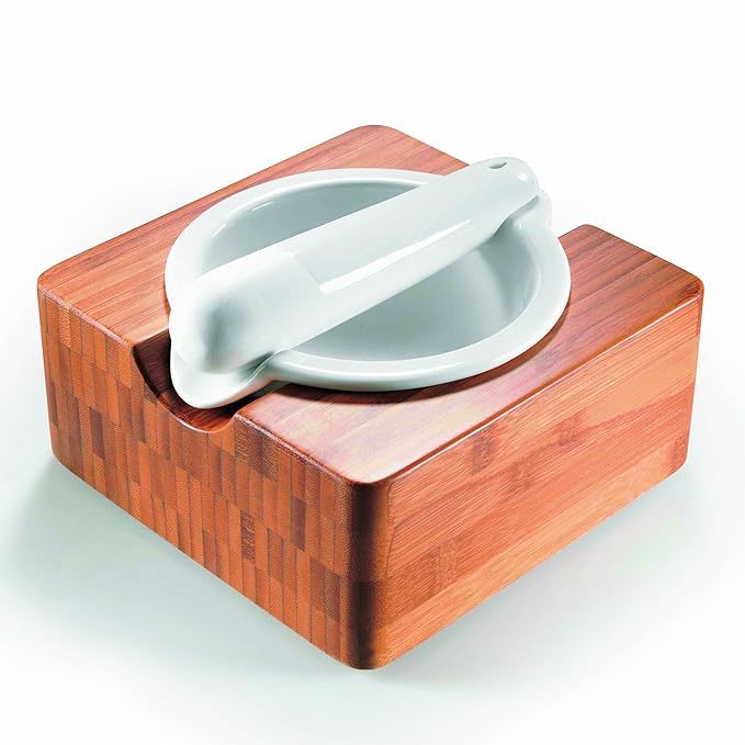 Mortaio con Pestello in Ceramica & Legno "Kuhn Rikon"