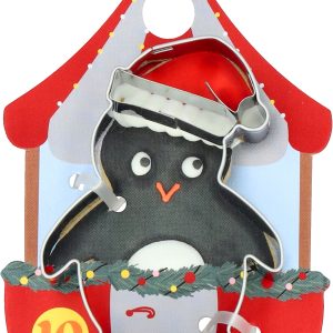 Stampo Biscotto di Natale in acciaio inox - PINGUINO con BERRETTO cm 5