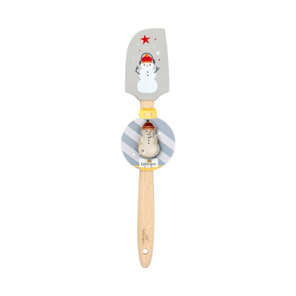 SPATOLA DI NATALE IN SILICONE CON STAMPINO BISCOTTO IN REGALO