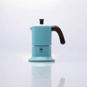 Caffettiera "Angelina Made in Italy" 3 tazze Turchese & Marrone - Moka per Induzione e Gas