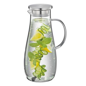  Caraffa in Vetro con Spiedino per Frutta "Tropicana" - 2 litri