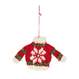Decoro di Natale in Feltro di Lana made in Nepal - Maglioncino