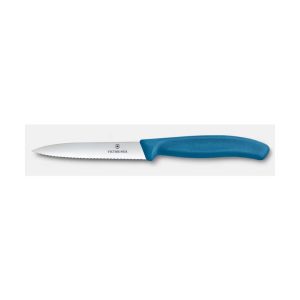 coltello spelucchino lama lunga seghettata blu new