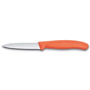 Coltello Spelucchino Victorinox - Lama Corta Seghettata Arancione New