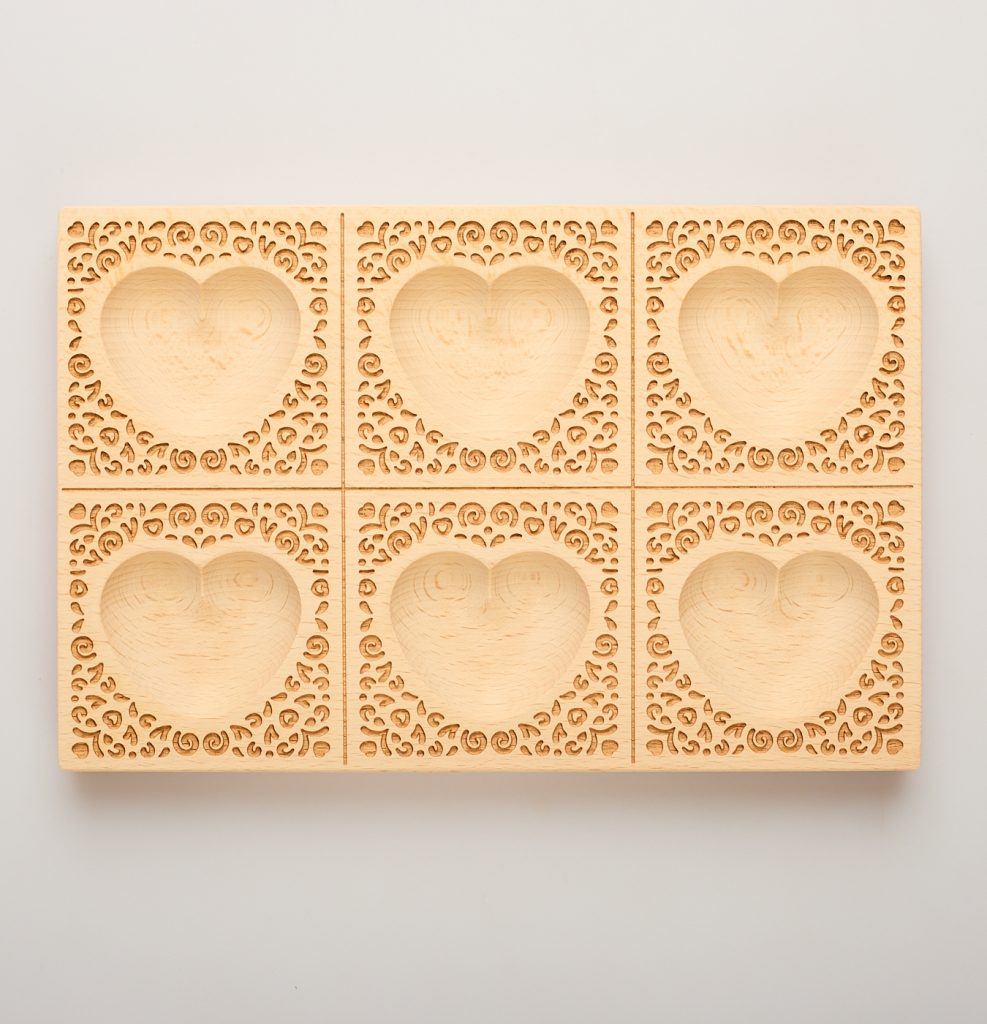 Stampo Crea & Decora Ravioli (6 pz) - Decoro Ricamo/Raviolo Cuore