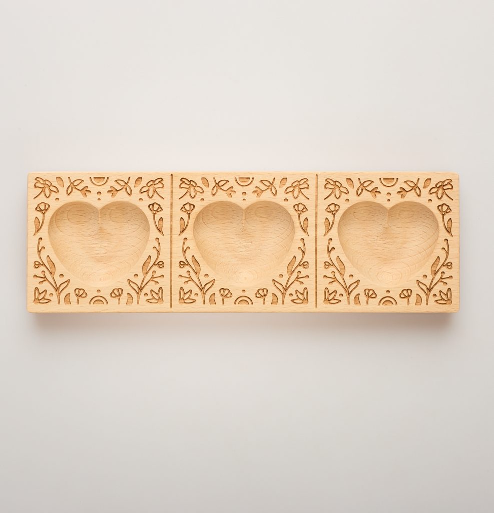Stampo Crea & Decora Ravioli (3 pz) - raviolo a forma di cuore, decoro fiori