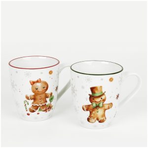 tazza mug gingerbread in porcellana adatta a lavastoviglie e microonde cm Ø9x10