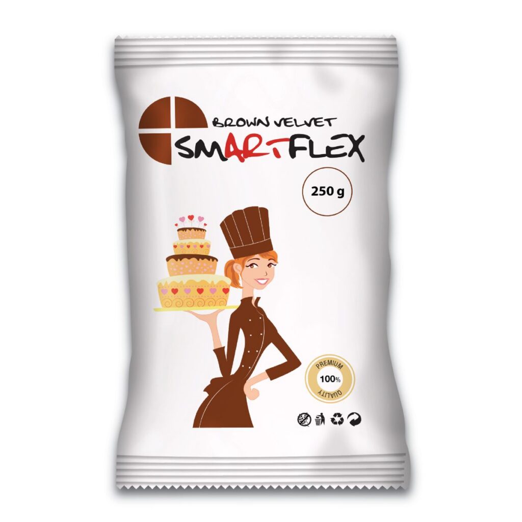 Pasta di Zucchero SmartFlex Velvet MARRONE 250g - Fondant Brown Velvet 250g