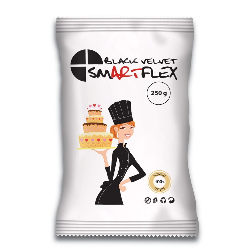 Pasta di Zucchero SmartFlex Velvet NERO 250g - Fondant Black Velvet 250g