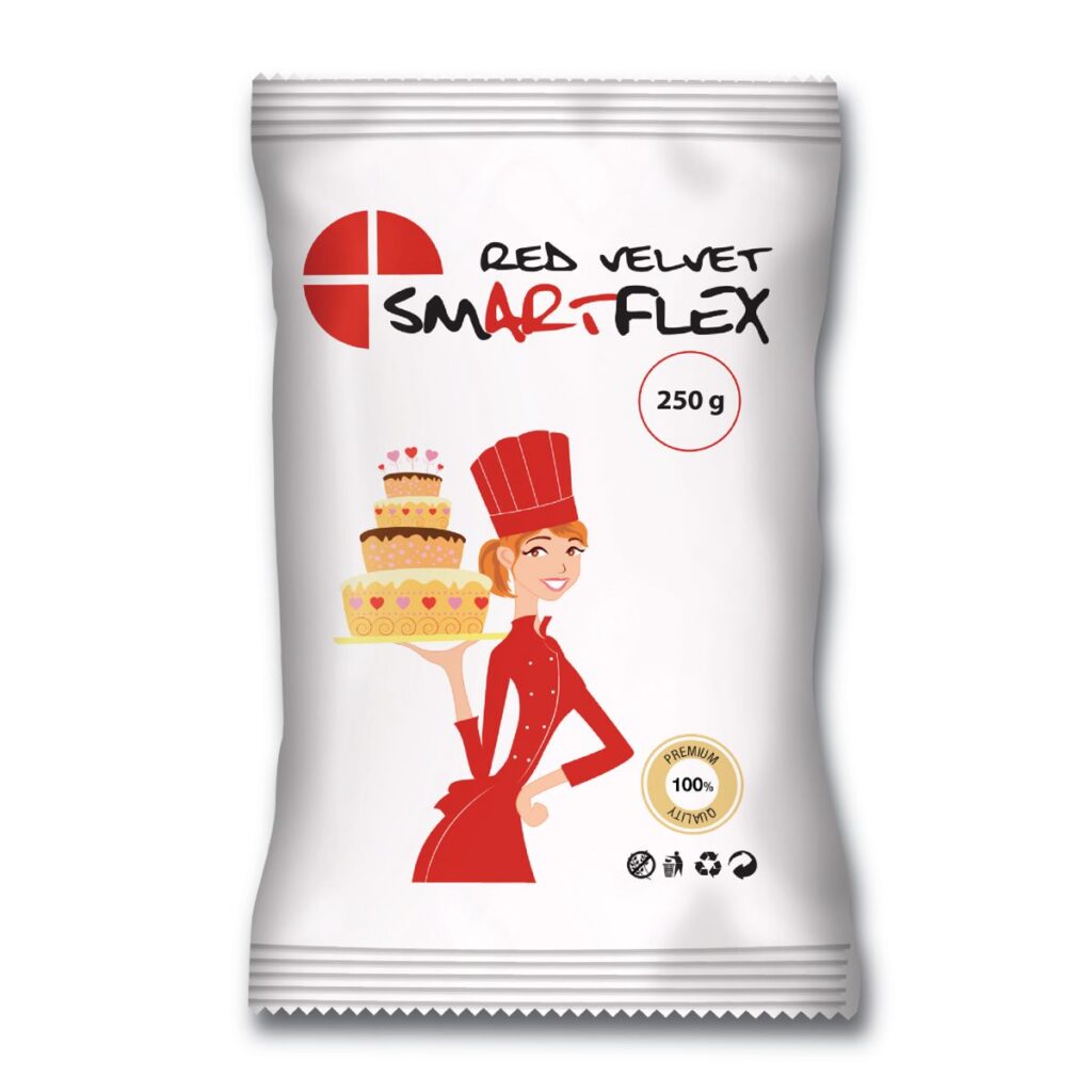 Pasta di Zucchero SmartFlex Velvet ROSSO 250g - Fondant Red Velvet 250g