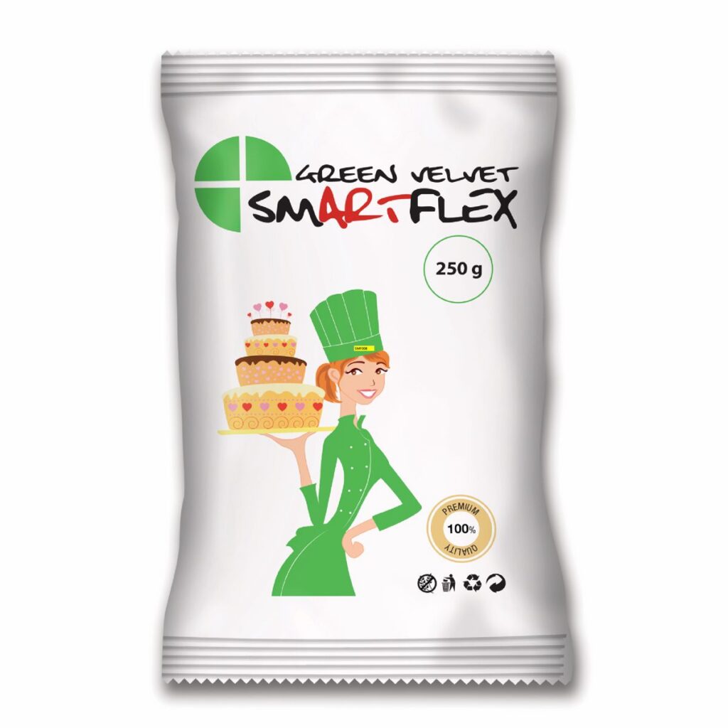 Pasta di Zucchero SmartFlex Velvet VERDE 250g - Fondant Green Velvet 250g